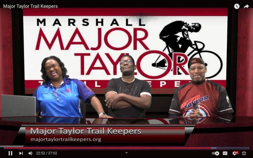 Screenshot from YouTube of Brenda, Keith, Peter discussing Maj Taylor Trail on CANTV